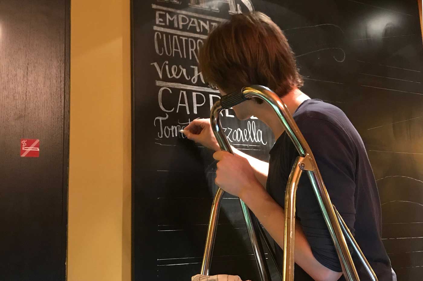 Lettering on a blackboard