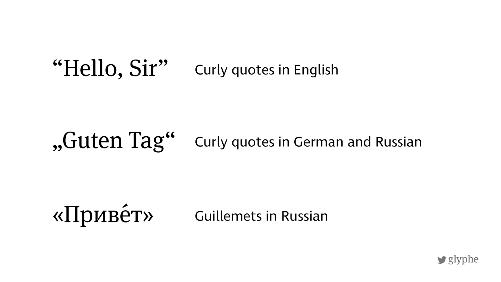 Curly quotes in English, German and Russian for nested quotes, Guillemets in Russian