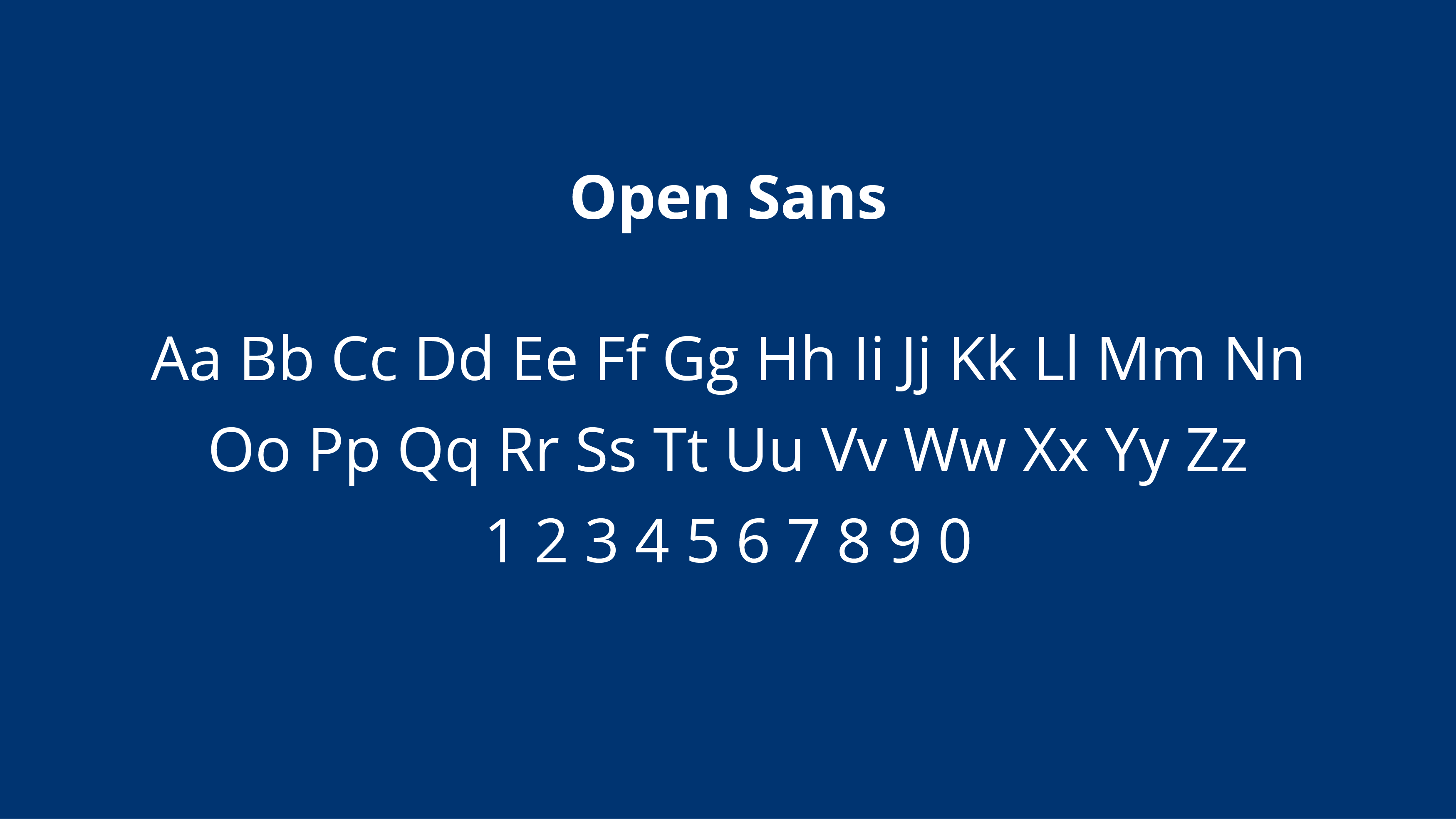 Open Sans an it’s alphabet