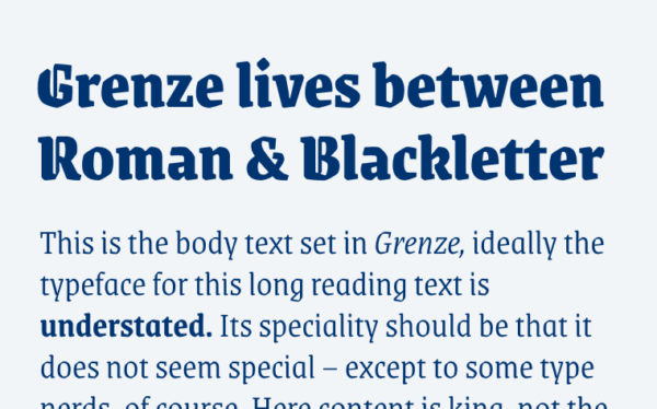 Grenze lives between Roman & Blackletter