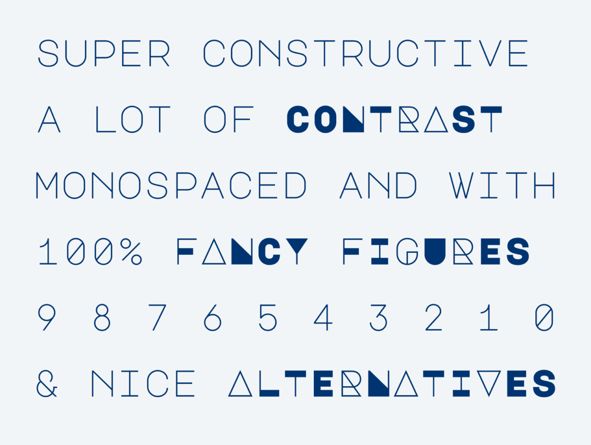 super constructive a lot of contrast monospaced and with 100% fancy figures 9 8 7 6 5 4 3 2 1 0 & nice alternatives.