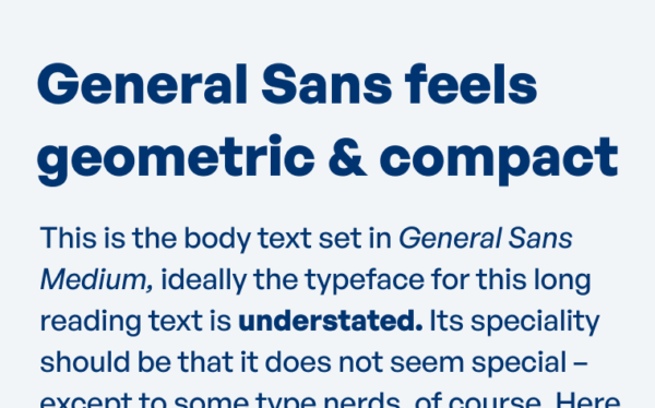 General Sans feels geometric & compact