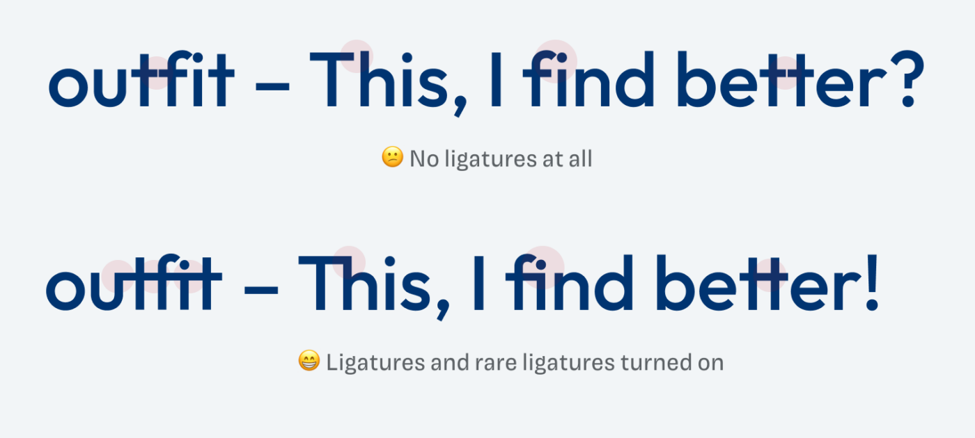 outfit - This, I find better? Outfit with and without ligatures activated
