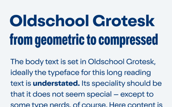 Oldschool Grotesk from geometric to compressed