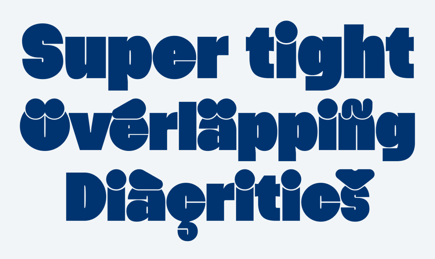 Super tight, overlapping diacritics