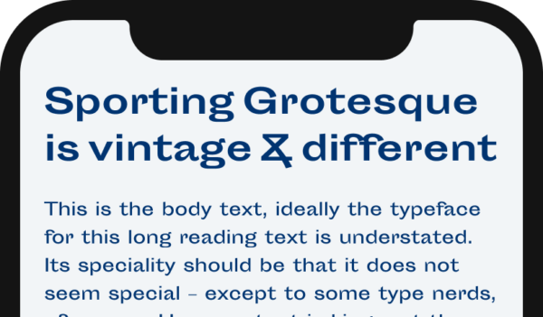 Sporting Grotesque is vintage & different