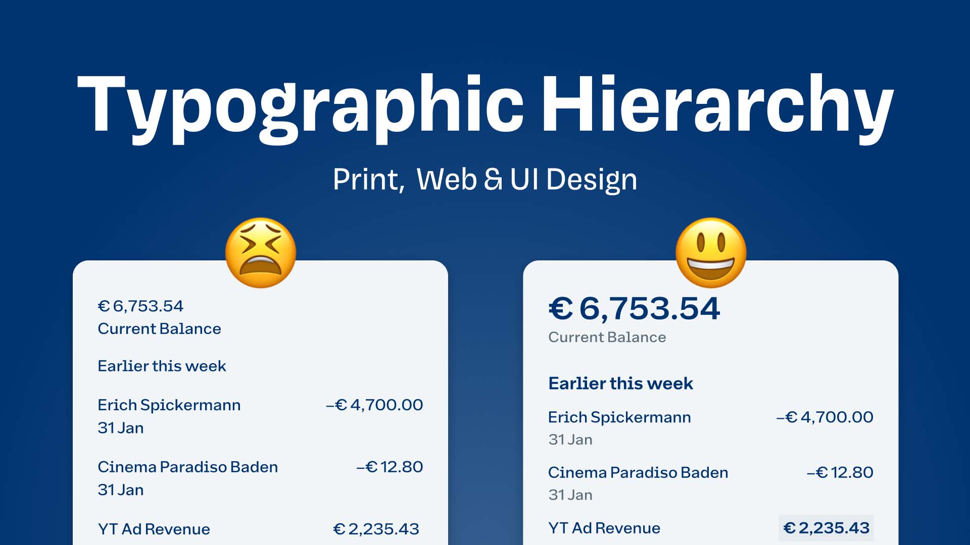 Typographic Hierarchy in Print, Web & UI Design