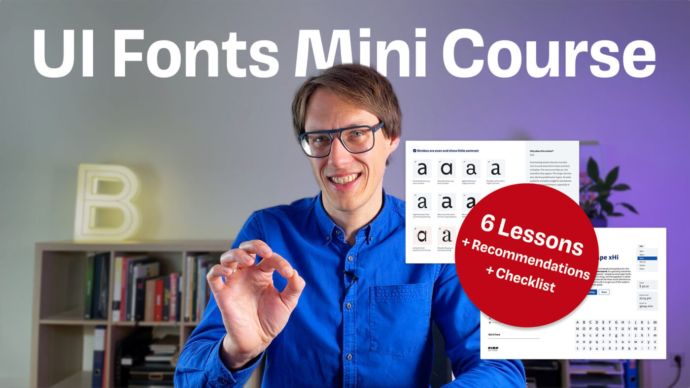 UI Fonts Mini Course 6 Lessons + Recommendations + Checklist