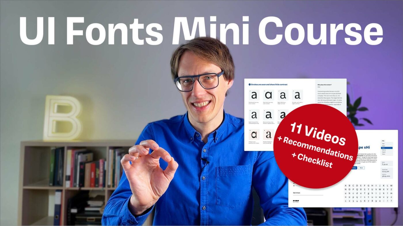 UI Fonts Mini Course 11 Videos + Recommendations + Checklist
