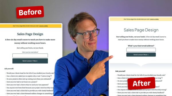 Before/After Design a better Sales Page