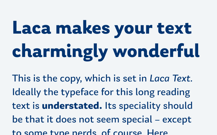 Laca makes your text charmingly wonderful