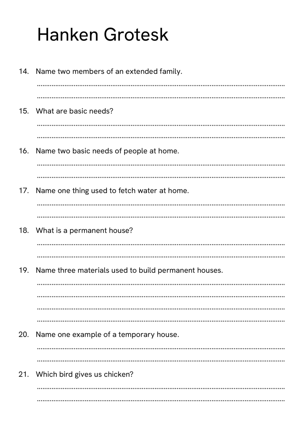 Worksheet using Hanken Grotestk. The text seems very plain and well contrasting.