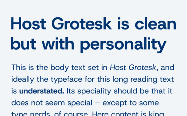 Host Grotesk is clean but with personality